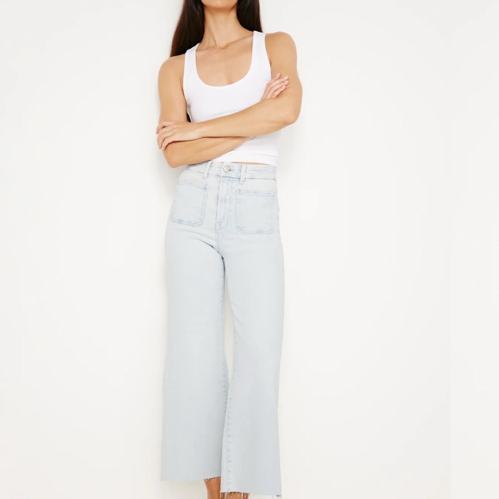 Good American Soft Tech Good Waist Cropped Palazzo Jean